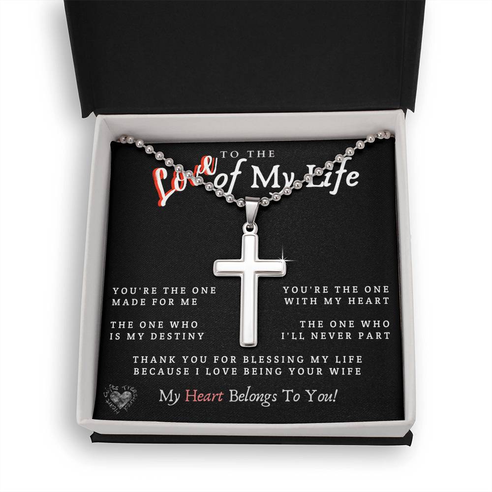 To My Husband - The Love Of My Life Cross Necklace 100C4 Jewelry