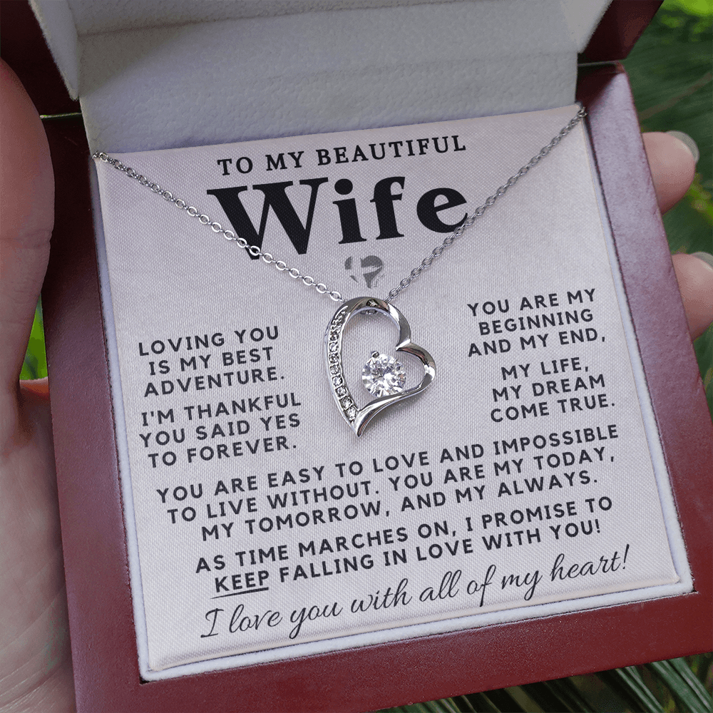 Wife - My Dream Come True - Forever Love Heart Necklace HGF#98FLc Jewelry