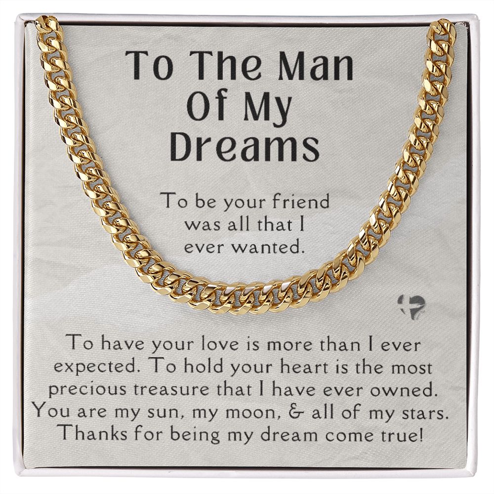 To The Man Of My Dreams - Cuban Chain Necklace HGF#169CC2 Jewelry 14K Gold Coated Standard Box