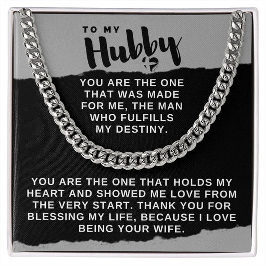 Hubby - You're The One - Cuban Chain Necklace HGF#025CC2v2 Jewelry Stainless Steel Standard Box
