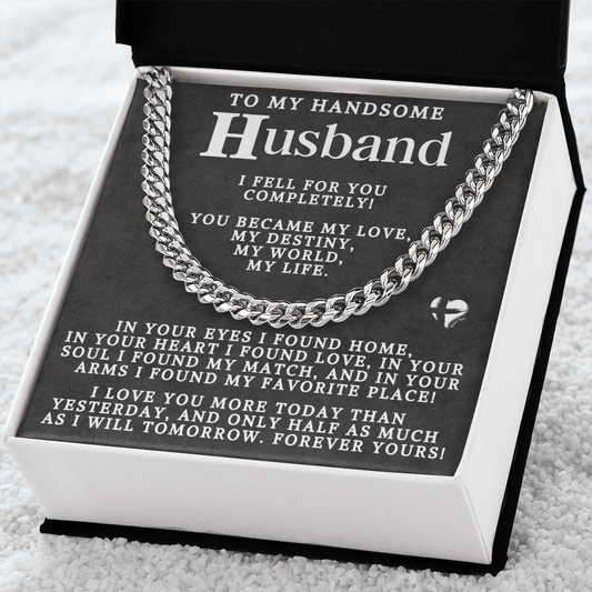 To Husband - My Love My Destiny Cuban Chain 2-80CCblk Jewelry