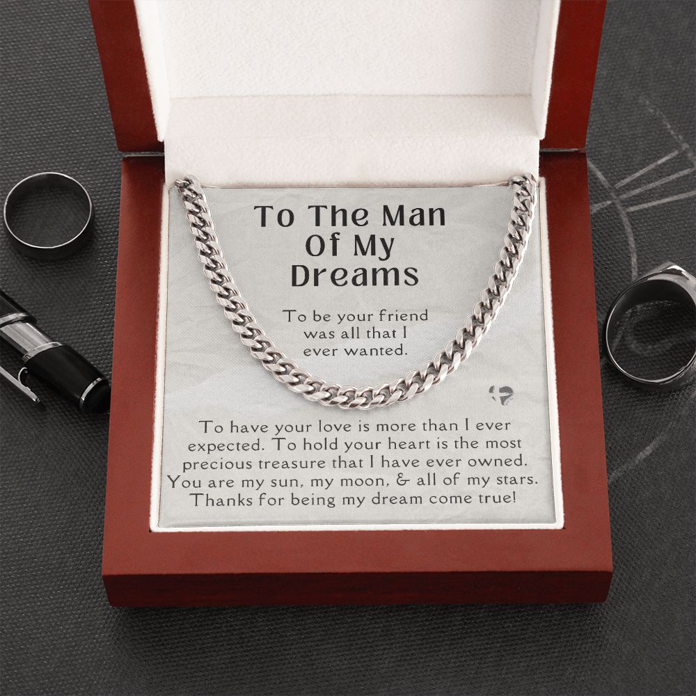 To The Man Of My Dreams - Cuban Chain Necklace HGF#169CC2 Jewelry Stainless Steel Luxury Box