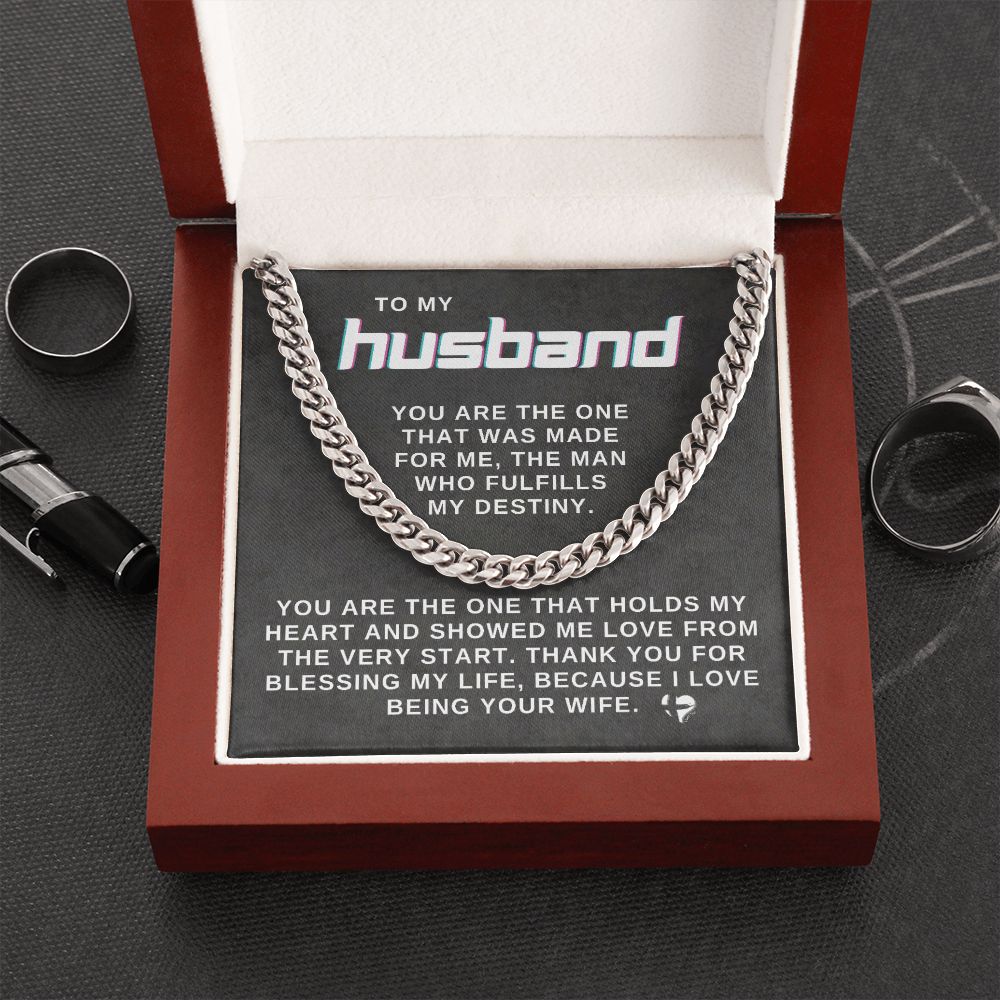 Husband - You're The One - Cuban Chain HGF#025CC2v3 Jewelry Stainless Steel Luxury Box