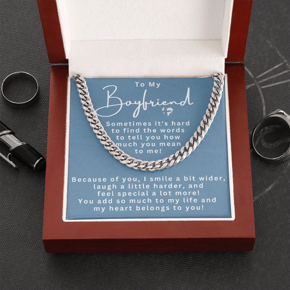 Boyfriend - My Heart Belongs To You - Cuban Chain HGF#191CC Jewelry Stainless Steel Luxury Box