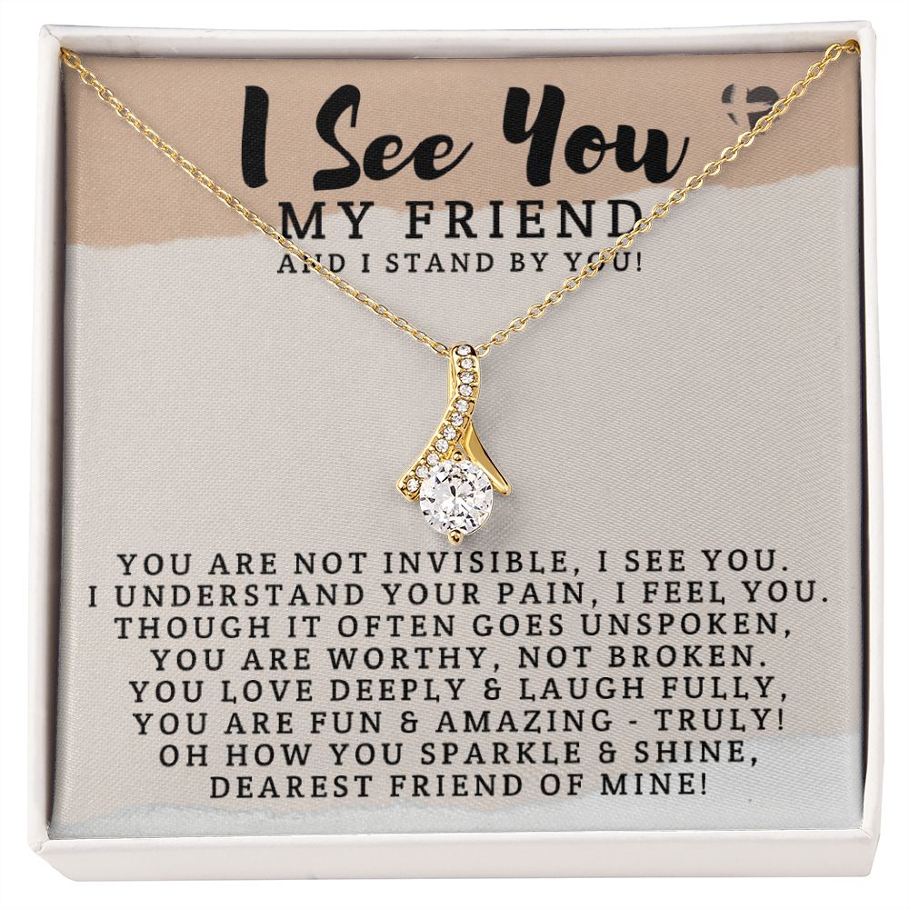 My Friend - I See You - Alluring Beauty HGF#7 Jewelry 18K Yellow Gold Finish Standard Box