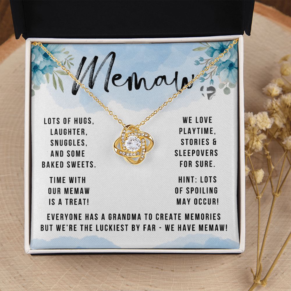 Memaw - The Luckiest By Farpng Love Knot S&G HGF#149LK Jewelry 18K Yellow Gold Finish Standard Box