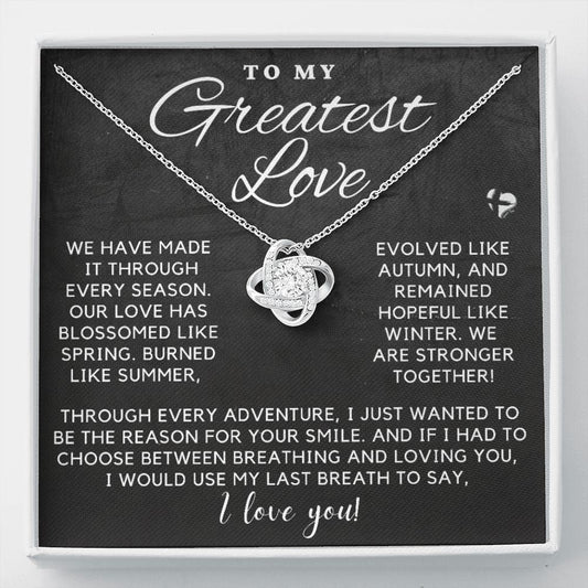Greatest Love - Through The Seasons - Love Knot HGF#216LKf Jewelry 14K White Gold Finish Standard Box