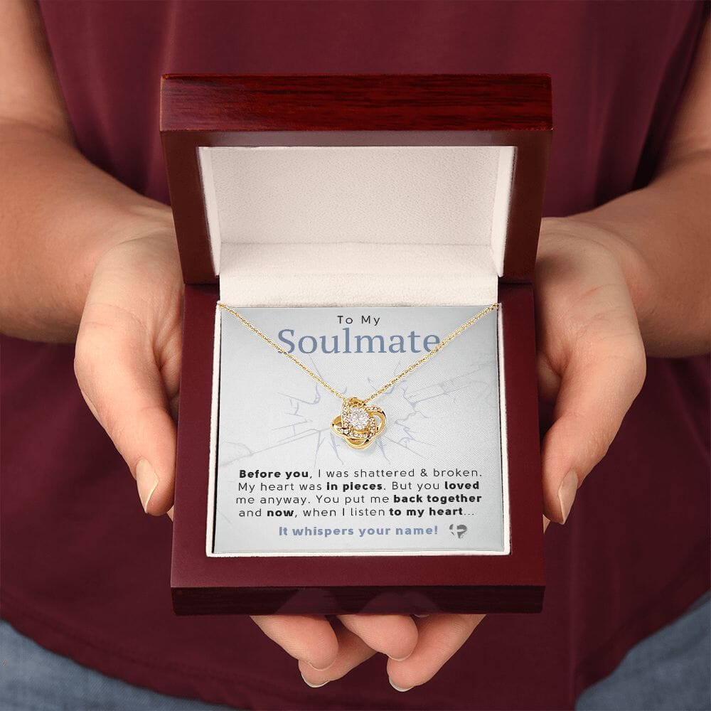 Soulmate - My Heart Whispers Your Name - Love Knot Necklace HGF#222LK Jewelry