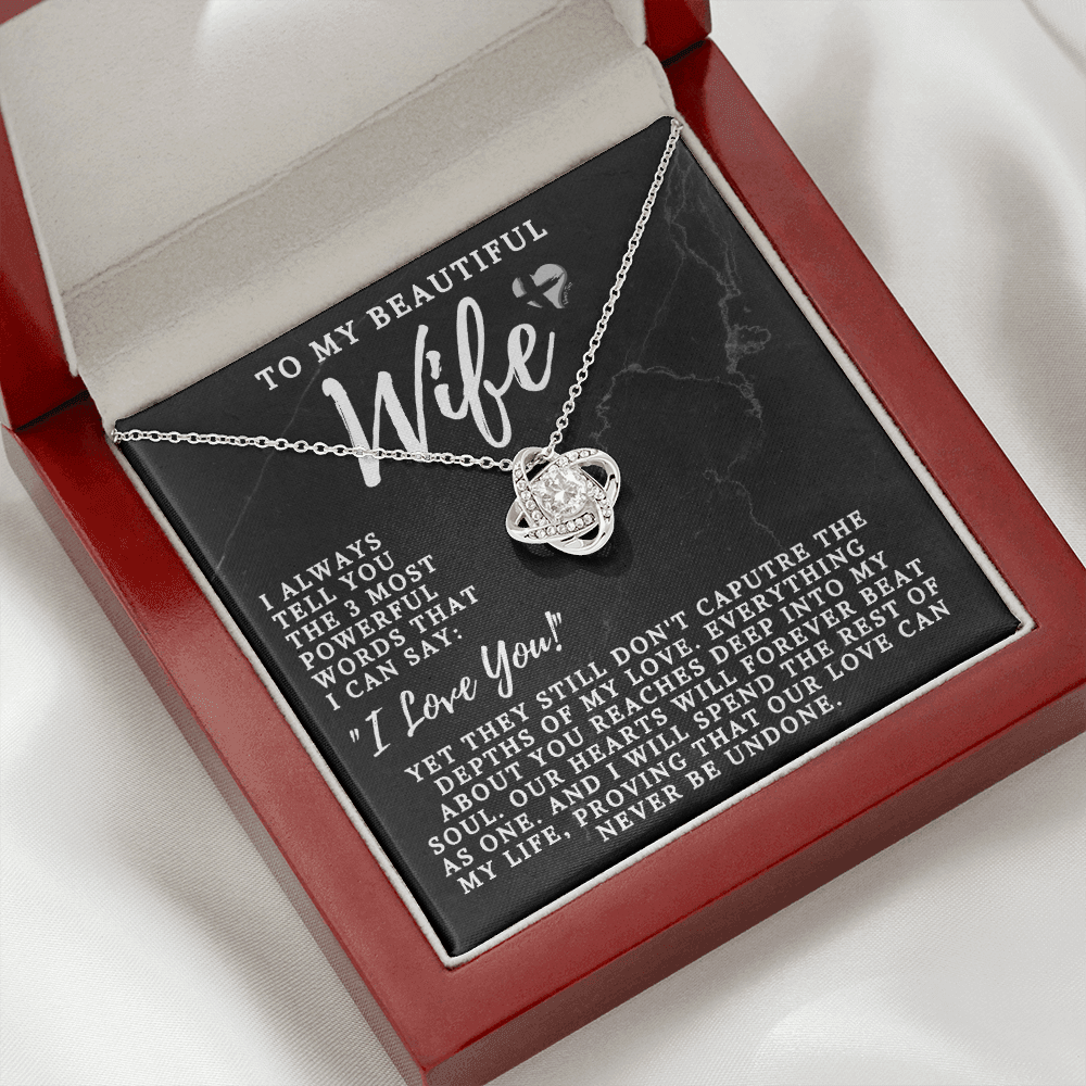Wife - The 3 Most Powerful Words - Love Knot HGF#106LKSG Jewelry