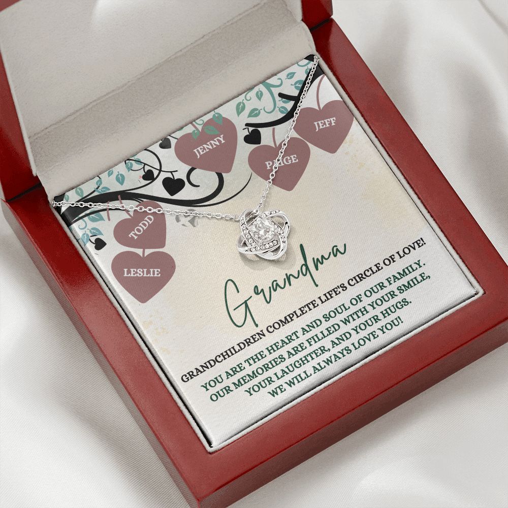 Grandma's Circle of Love - Personalized Gift - Love Knot HGF#172LK Jewelry