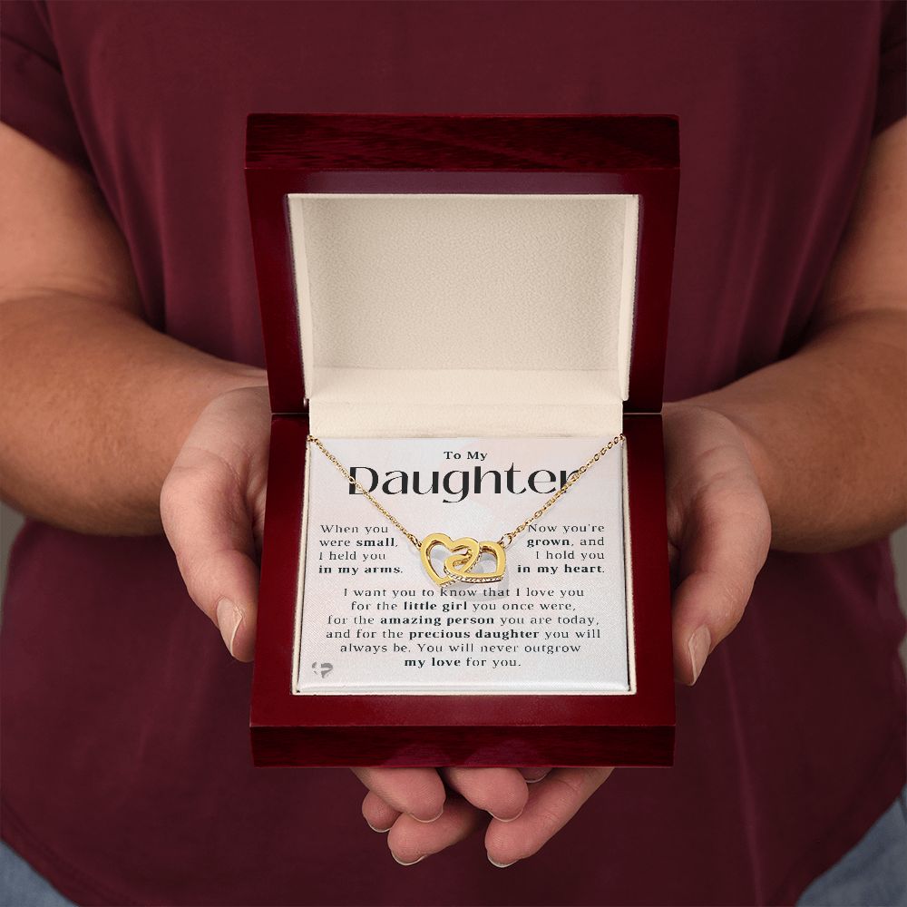 Daughter - In My Heart - Interlocking Hearts HGF#223IH Jewelry 18K Yellow Gold Finish Luxury Box