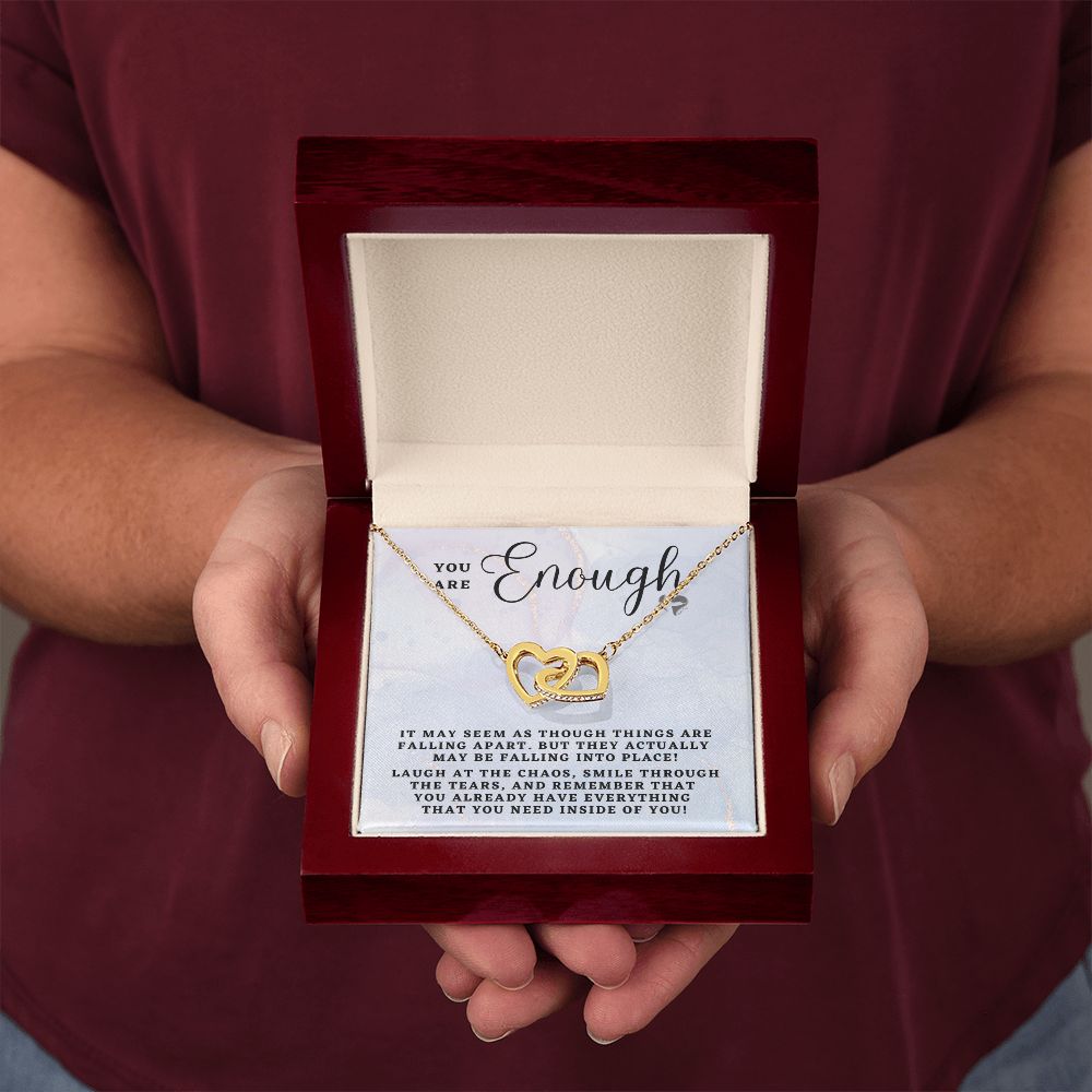 You Are Enough - Interlocking Hearts HGF#161IH Jewelry 18K Yellow Gold Finish Luxury Box