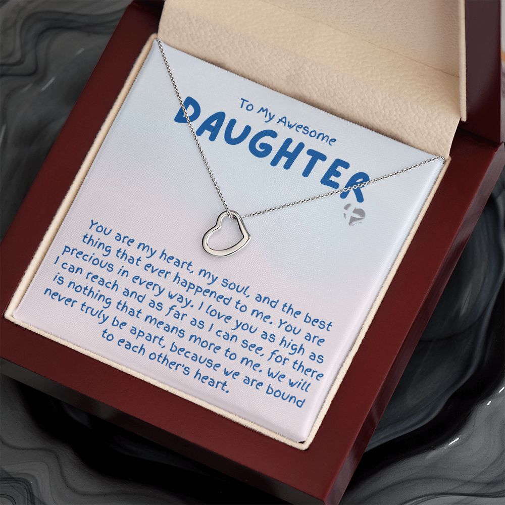 Daughter - Precious In Every Way - Delicate Heart Necklace HGF#183DH Jewelry