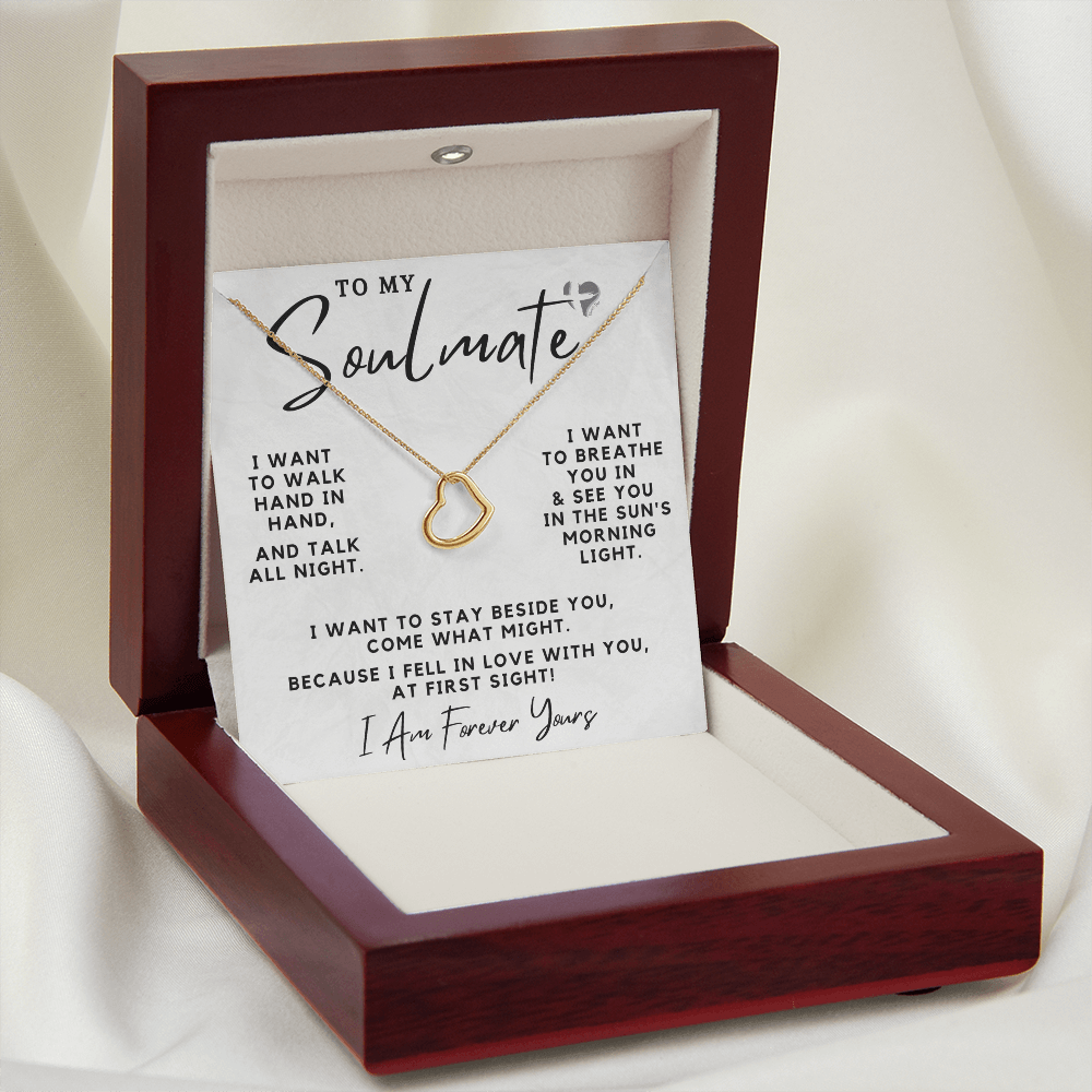 Soulmate - Hand In Hand - Delicate Heart HGF#109DH Jewelry 18k Yellow Gold Finish Luxury Box
