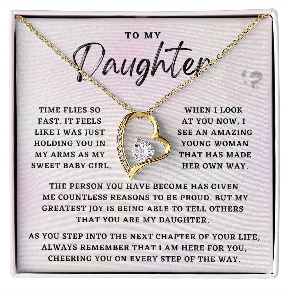 Daughter - Graduation Heart Necklace - HGF#262 Jewelry 18k Yellow Gold Finish Standard Box