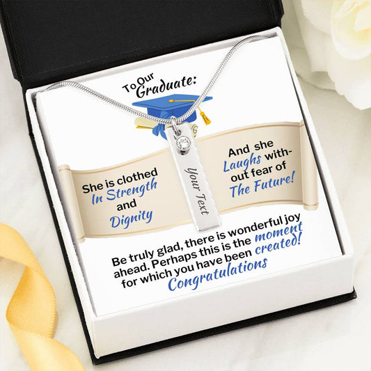 Engraved Graduation Birthstone Necklace Jewelry