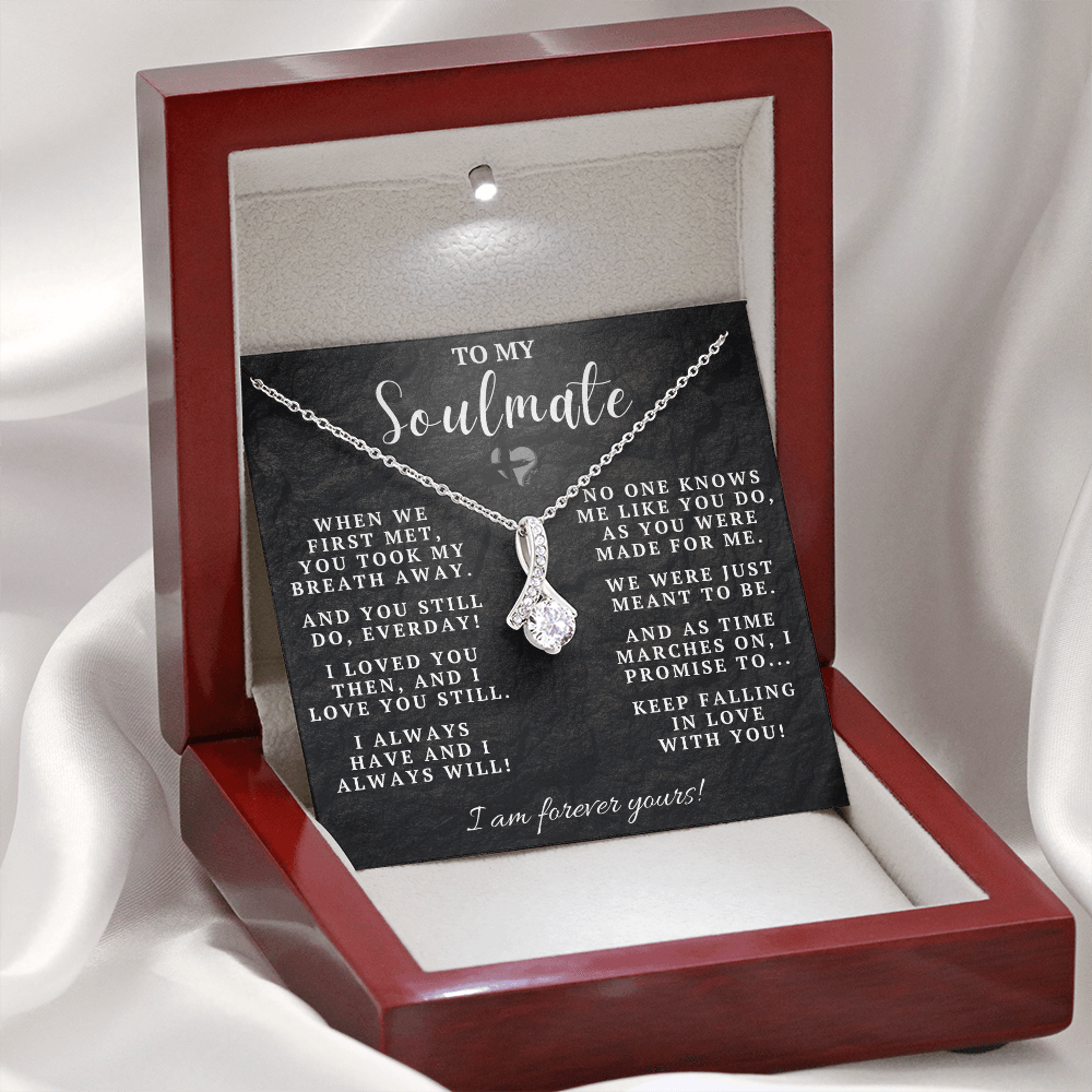 Soulmate - Then and Now - Forever Yours Alluring Beauty HGF96AB Jewelry Mahogany Style Luxury Box (w/LED)