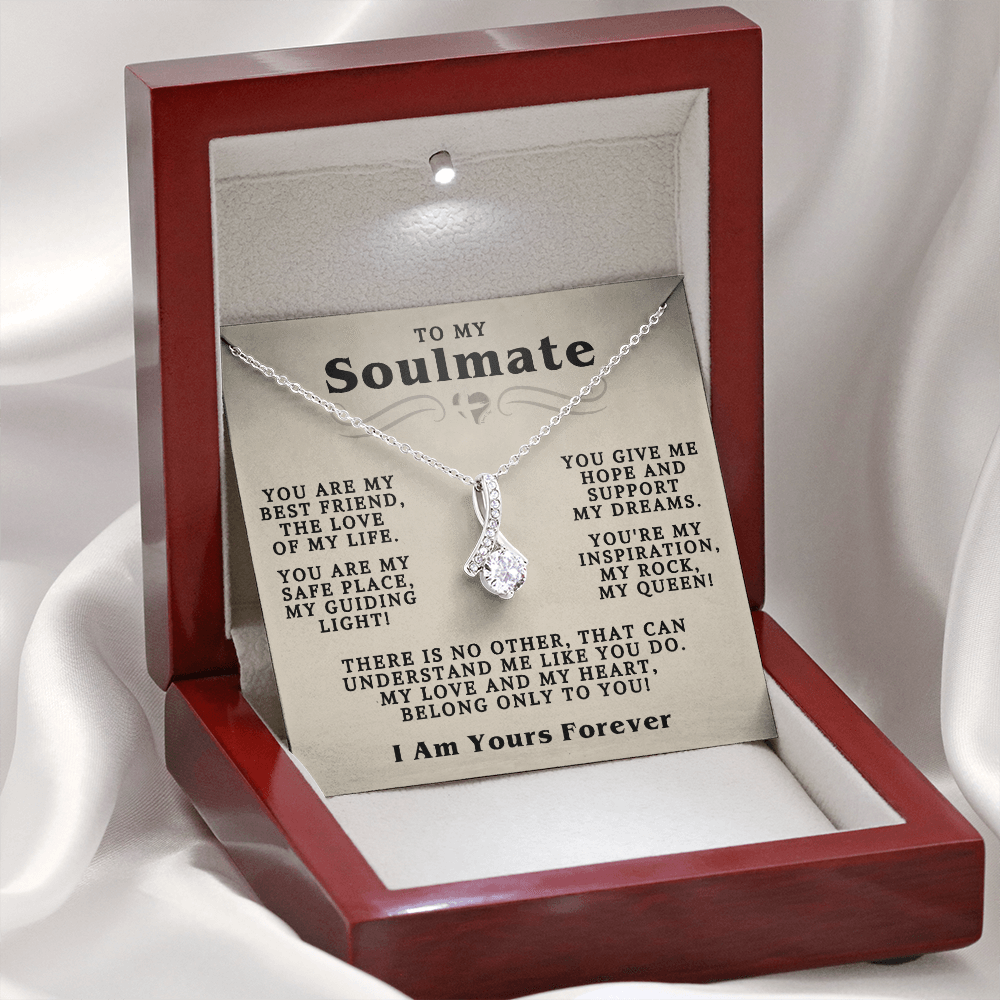 Soulmate - There Is No Other - Alluring Beauty Necklace HGF#127ABb1 Jewelry Mahogany Style Luxury Box (w/LED)
