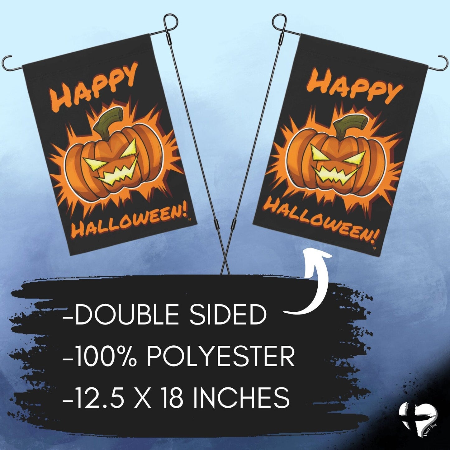 Garden Flag - Happy Halloween Pumpkin Garden & Stepping Stones