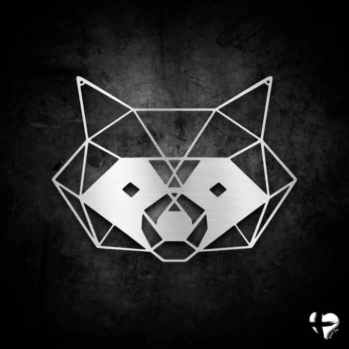 Geometric Raccoon Wall Decor custom Silver 12"