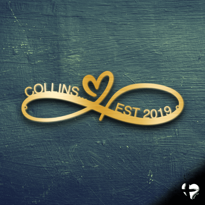 Infinity Love Customizable Sign Custom Gold 12"