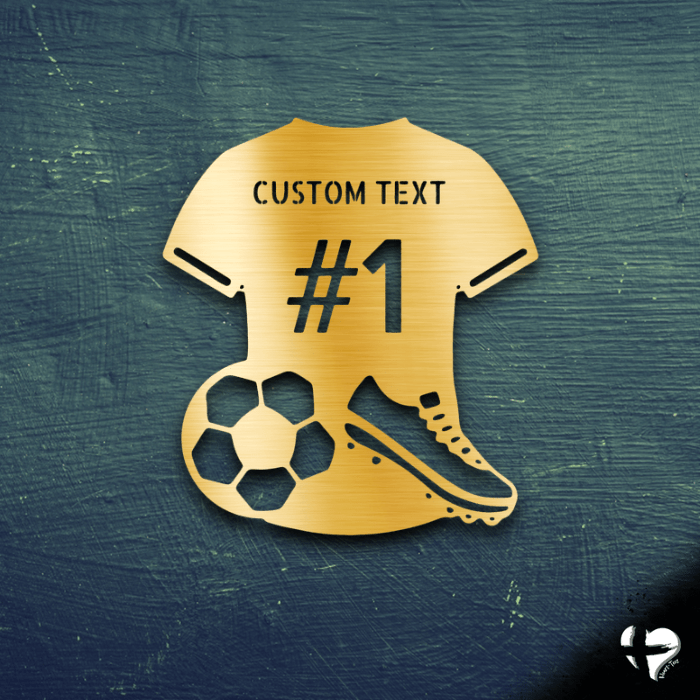 Soccer Jersey Personalized Sign Custom Gold 12"