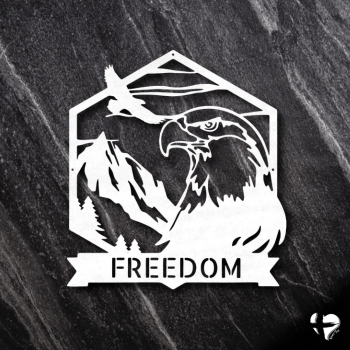 Personalized Bald Eagle Sign Custom White 12"
