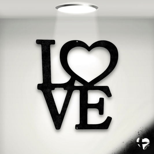 Classic Love Steel Sign Custom Black 12"