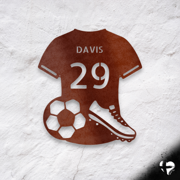 Soccer Jersey Personalized Sign Custom Copper 12"