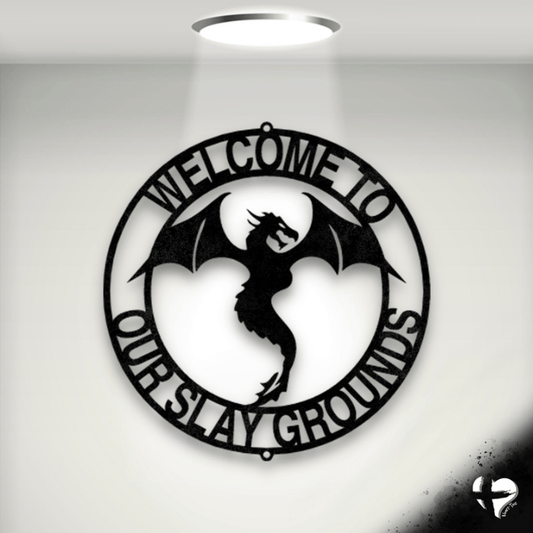 Dragon Ring Custom Metal Sign custom Black 12"