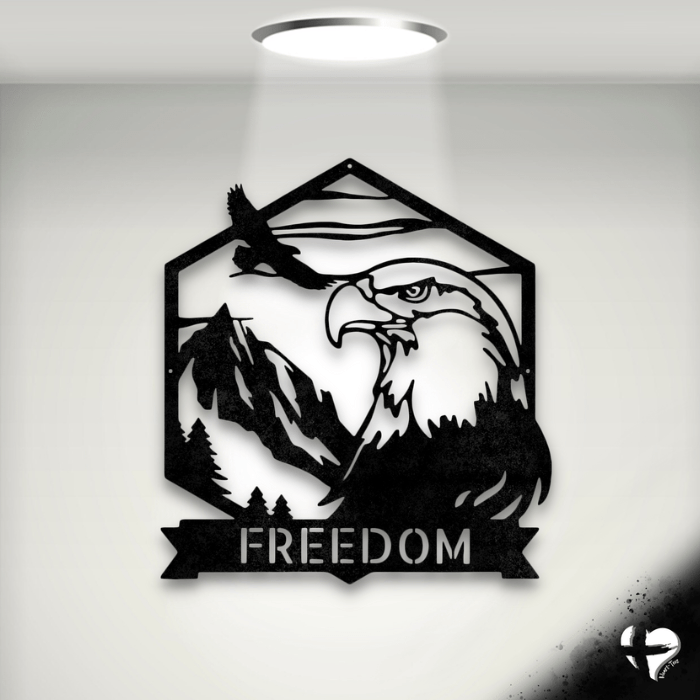 Personalized Bald Eagle Sign Custom Black 12"