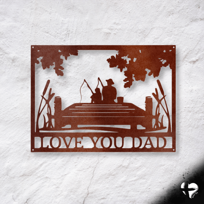 Fishing Memories Sign Wall Art Copper 12"