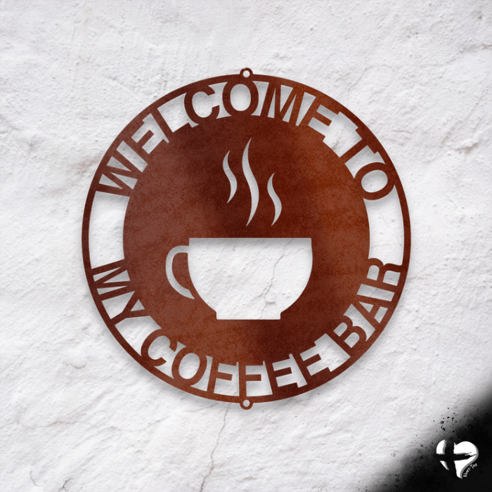 Coffee Haze Metal Sign Custom Copper 12"