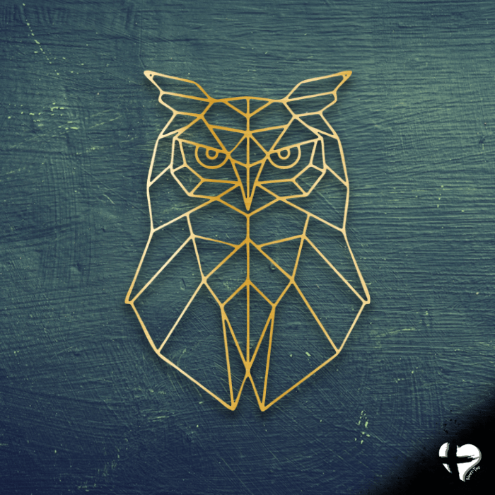 Geometric Owl Gifts Custom Gold 12"