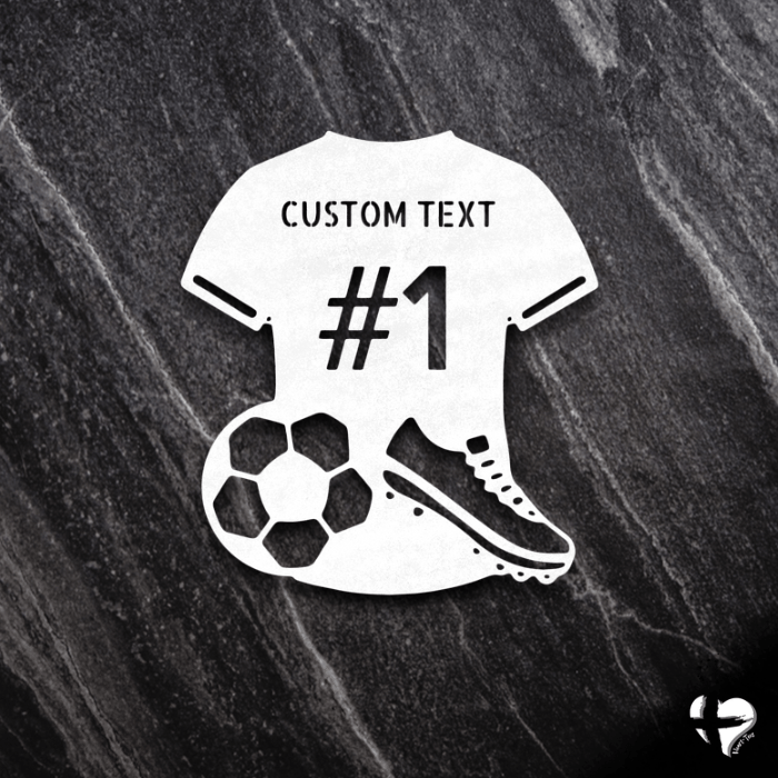 Soccer Jersey Personalized Sign Custom White 12"