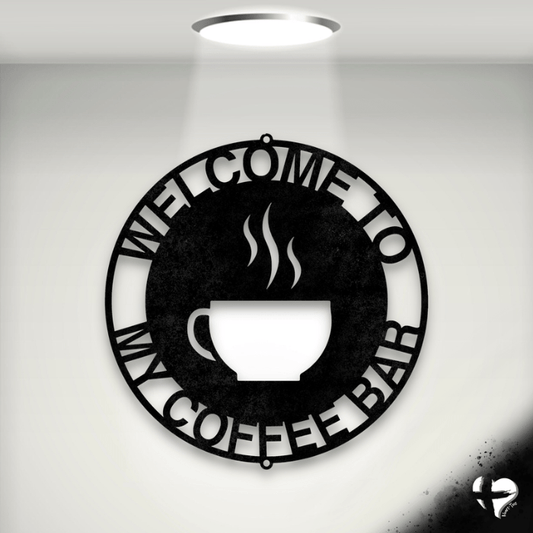 Coffee Haze Metal Sign Custom Black 12"