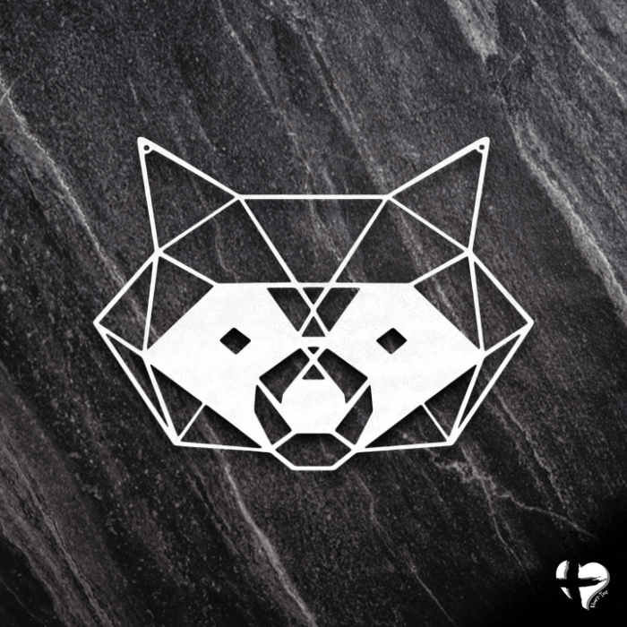 Geometric Raccoon Wall Decor custom White 12"