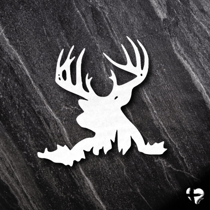 Deer Antler Hunter Sign Stag Art Custom White 12"