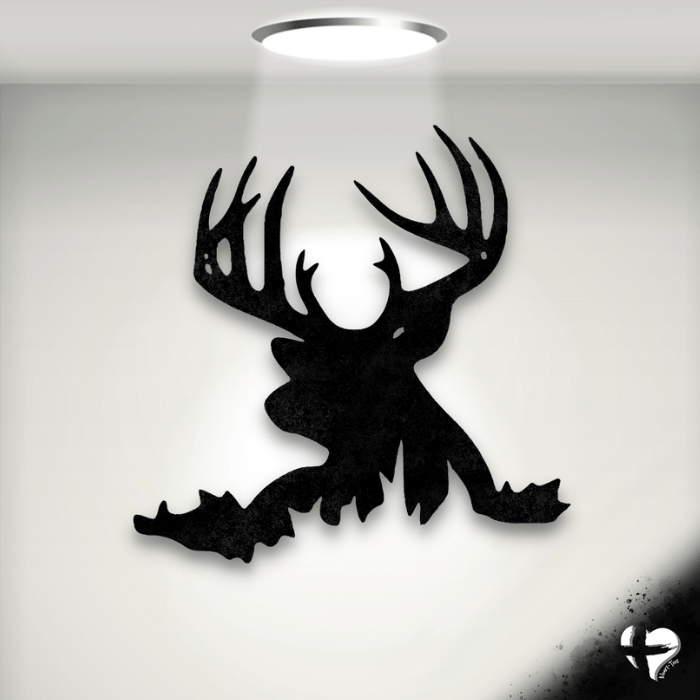 Deer Antler Hunter Sign Stag Art Custom Black 12"