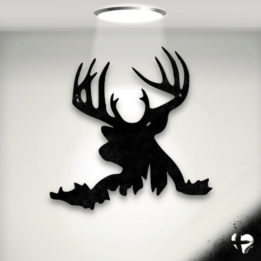 Deer Antler Hunter Sign Stag Art Custom Black 12"