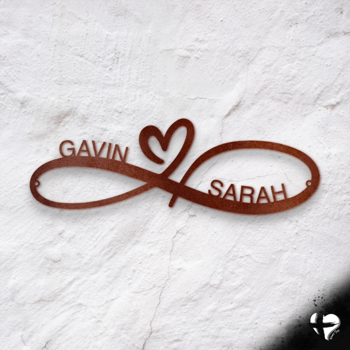 Infinity Love Customizable Sign Custom Copper 12"