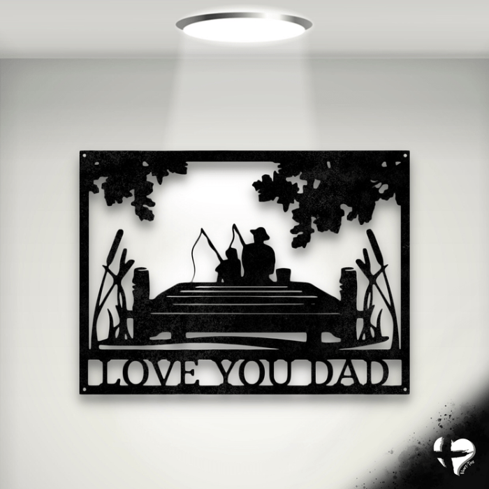 Fishing Memories Sign Wall Art Black 12"