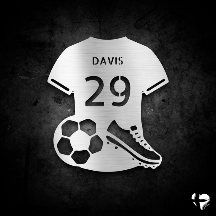 Soccer Jersey Personalized Sign Custom Silver 12"