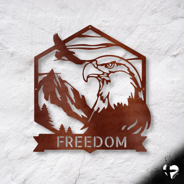 Personalized Bald Eagle Sign Custom Copper 12"