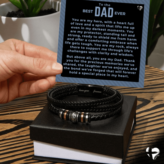 HGF#305MFB Dad - Hero Protector Rock - Man Bracelet Jewelry Standard Box 