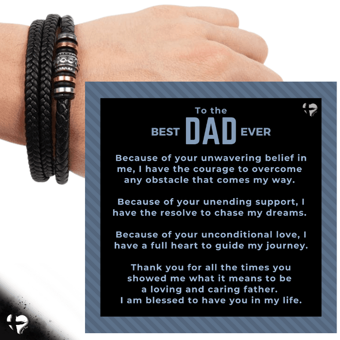 Dad - Because of You - Man Bracelet HGF#306MFB Jewelry 