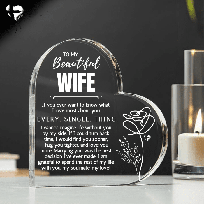 Wife What I Love About You - Acrylic Heart Plaque - HGF#379AH Jewelry 