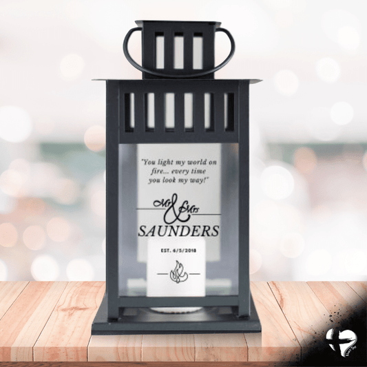Mr and Mrs Personalized Lantern THG#298PL Lantern Black 