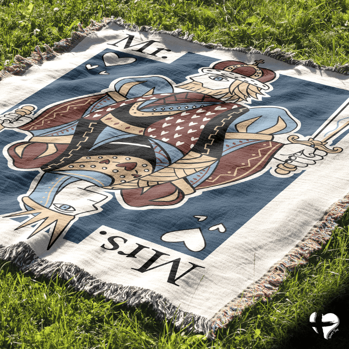 King and Queen of Hearts - Woven Blanket - THG#321WB blanket 52x37 inch Graphics 