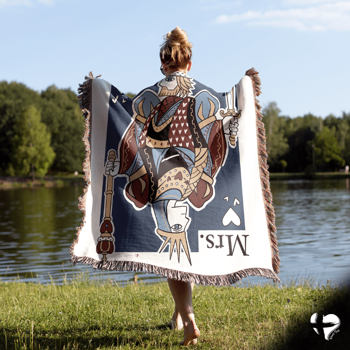 King and Queen of Hearts - Woven Blanket - THG#321WB blanket 